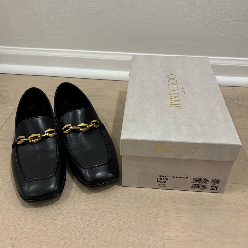 Jimmy Choo Diamond Tilda Leather Loafer Women's Size 7